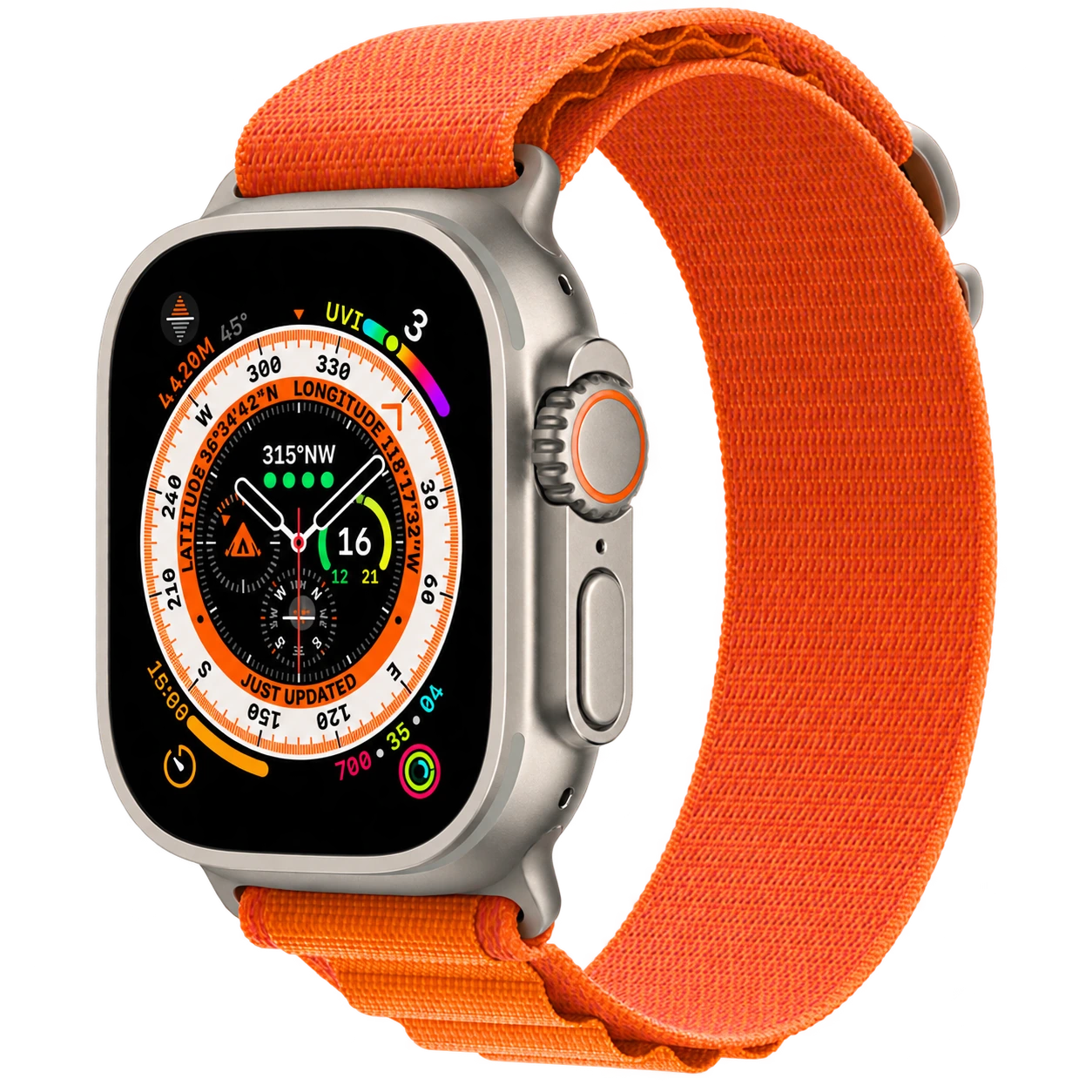 Apple Watch Ultra with orange band